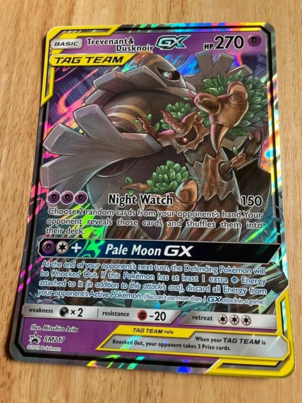 Pokémon Trevenant & Dusknoir GX SM217 Jumbo Oversized Holo Card